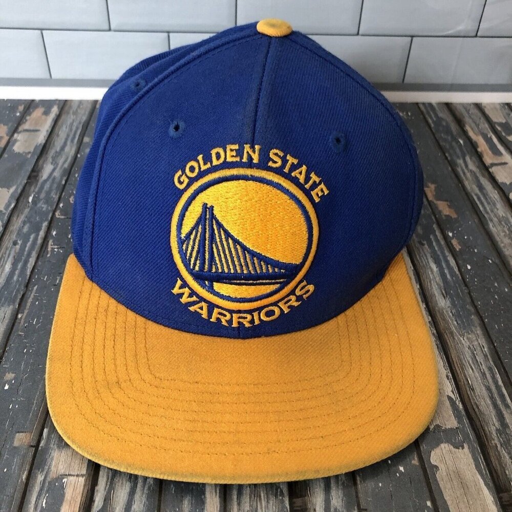 Golden State Warriors Embroidered Logo NBA Snapback Yellow Blue Hat